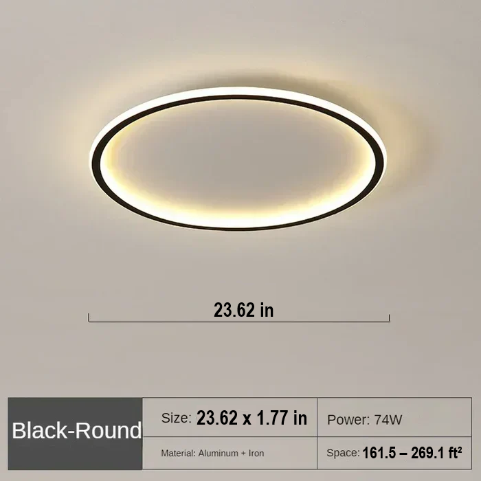Scandinavian Round Ceiling Lamp - AuroraSphere-Natural White (no RC)-7.87 in Black-Nora Luxe