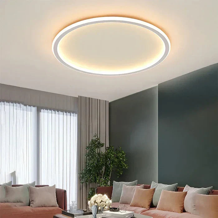 Scandinavian Round Ceiling Lamp - AuroraSphere-Natural White (no RC)-7.87 in Black-Nora Luxe