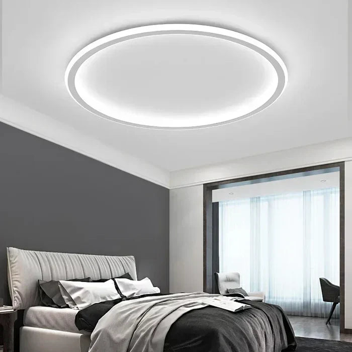 Scandinavian Round Ceiling Lamp - AuroraSphere-Natural White (no RC)-7.87 in Black-Nora Luxe