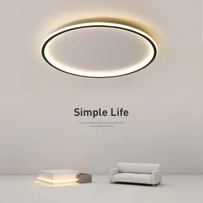 Scandinavian Round Ceiling Lamp - AuroraSphere-Natural White (no RC)-7.87 in Black-Nora Luxe