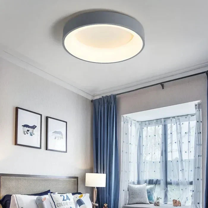 Scandinavian Round LED Ceiling Lamps - NordicGlow-White-Cold White-11.81 in-Nora Luxe