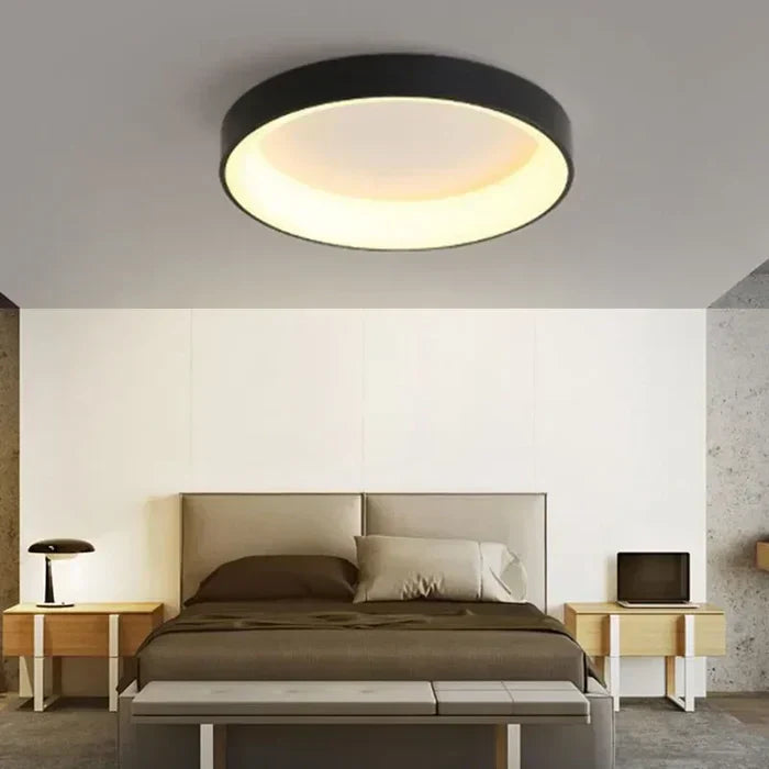 Scandinavian Round LED Ceiling Lamps - NordicGlow-White-Cold White-11.81 in-Nora Luxe