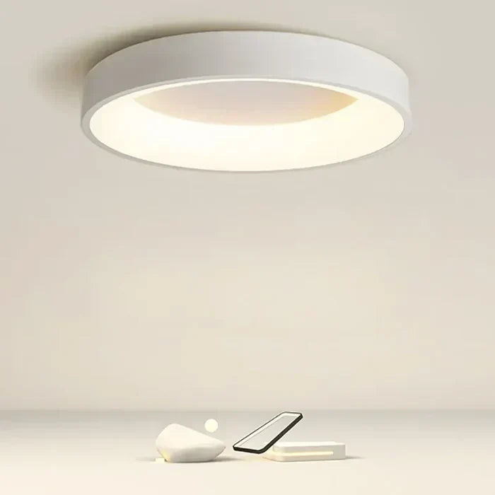 Scandinavian Round LED Ceiling Lamps - NordicGlow-White-Cold White-11.81 in-Nora Luxe