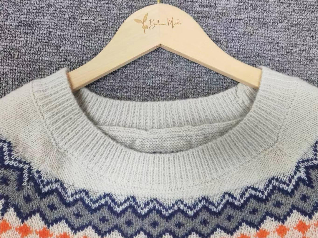 Scandinavian Trendy Sweater with Lively Pattern - NordicChic-S-Nora Luxe