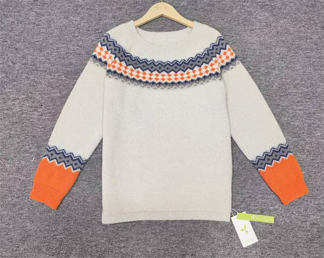 Scandinavian Trendy Sweater with Lively Pattern - NordicChic-S-Nora Luxe