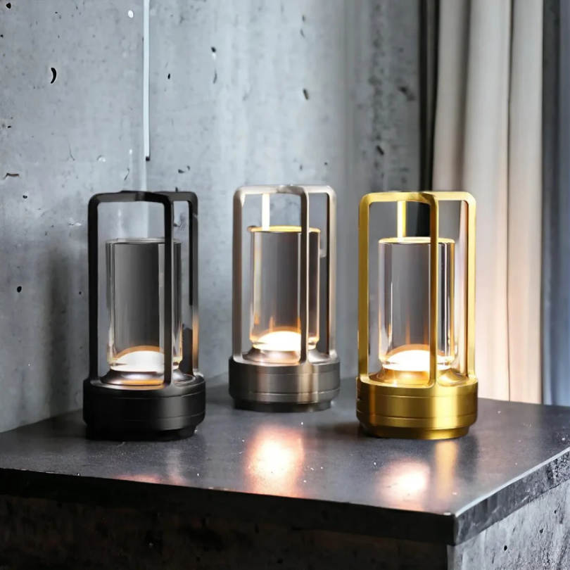 Scandinavian Wireless LED Table Lamp - NordicaGlow-Black-Nora Luxe