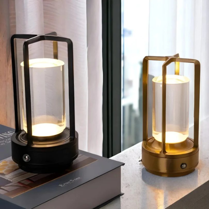 Scandinavian Wireless LED Table Lamp - NordicaGlow-Gold-Nora Luxe
