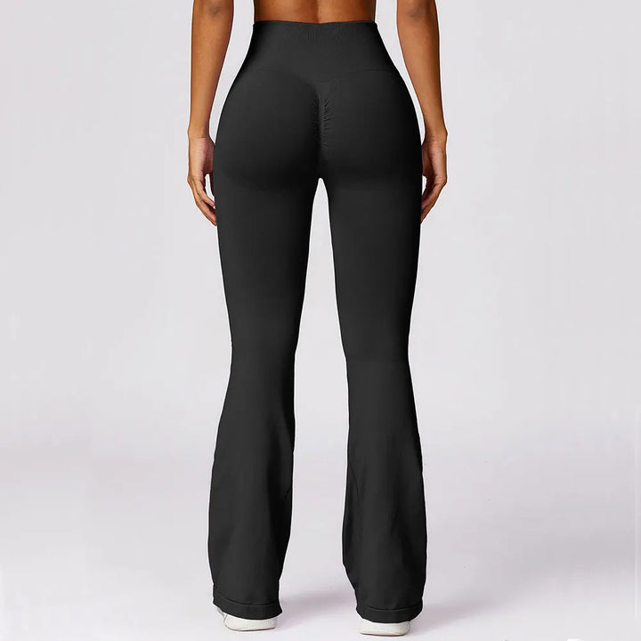 Seamless Flared Yoga Legging - Elara-Black-S-Nora Luxe