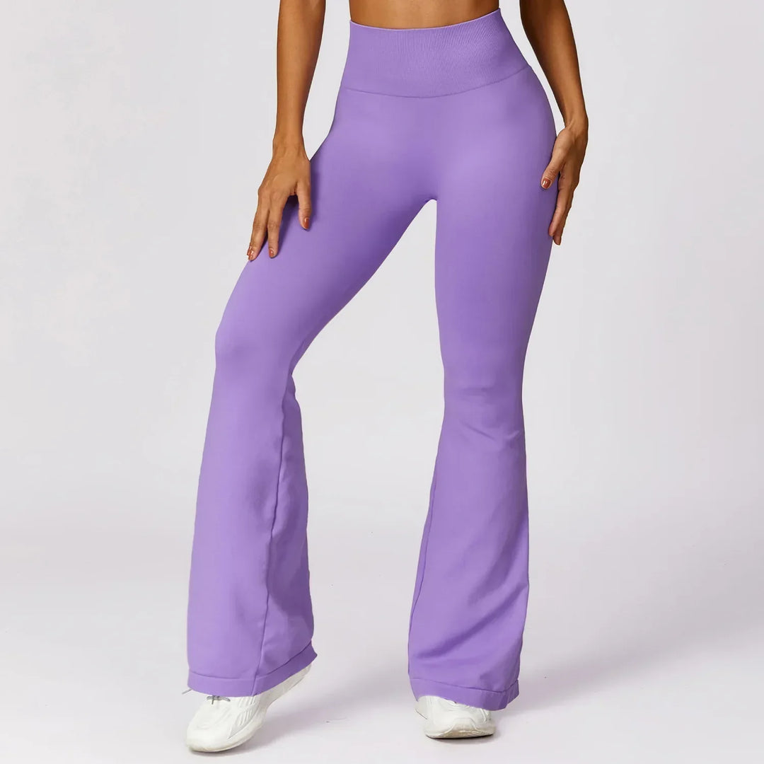 Seamless Flared Yoga Legging - Elara-Purple-S-Nora Luxe