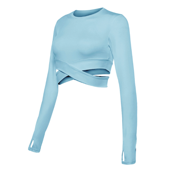 Seamless Pilates & Yoga Top - Sophia-Light blue-S-Nora Luxe