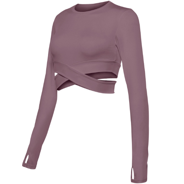 Seamless Pilates & Yoga Top - Sophia-Taupe-S-Nora Luxe
