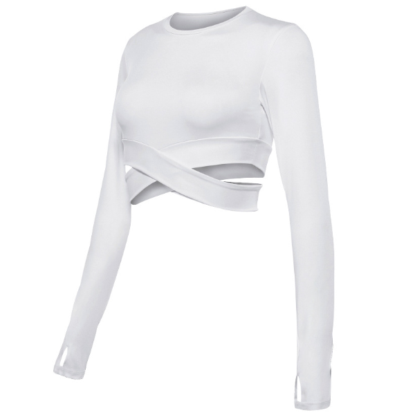 Seamless Pilates & Yoga Top - Sophia-White-S-Nora Luxe