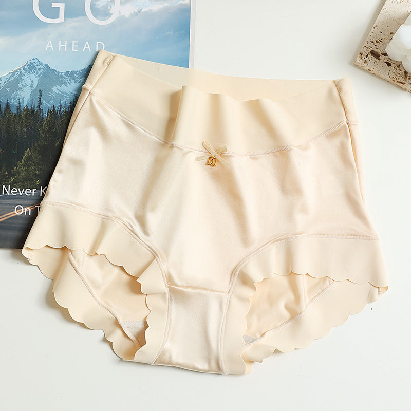 Seamless Satin Ladies' Briefs - Emliy-Beige-5+5 FREE! (10-Pack)-M (88 – 132 lbs)-Nora Luxe