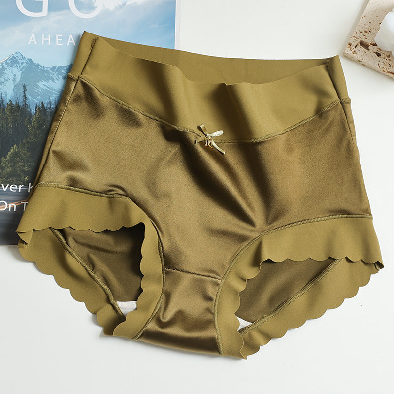 Seamless Satin Ladies' Briefs - Emliy-Green-5+5 FREE! (10-Pack)-M (88 – 132 lbs)-Nora Luxe