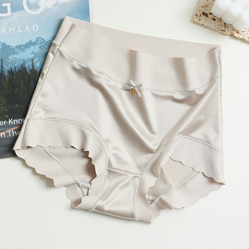Seamless Satin Ladies' Briefs - Emliy-Light grey-5+5 FREE! (10-Pack)-M (88 – 132 lbs)-Nora Luxe