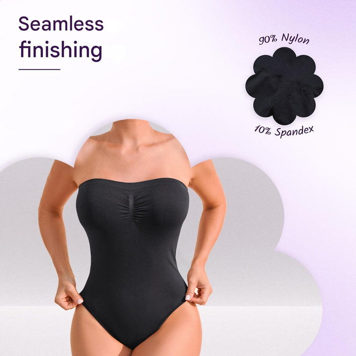 Seamless Strapless Shaping Bodysuit with Brief – Élise-S-State of Style