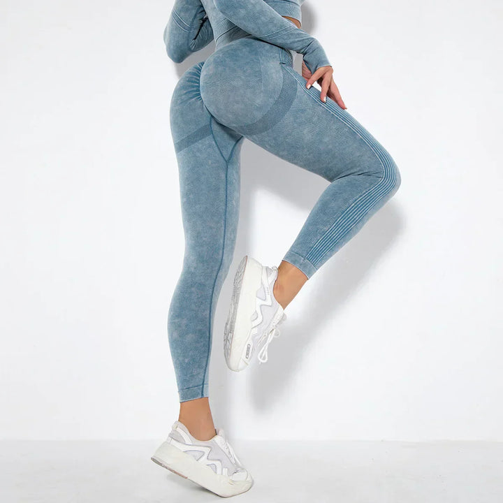 Seamless Women's Yoga Set with Cropped Top - Nova-Bordeaux Red-S-Nora Luxe