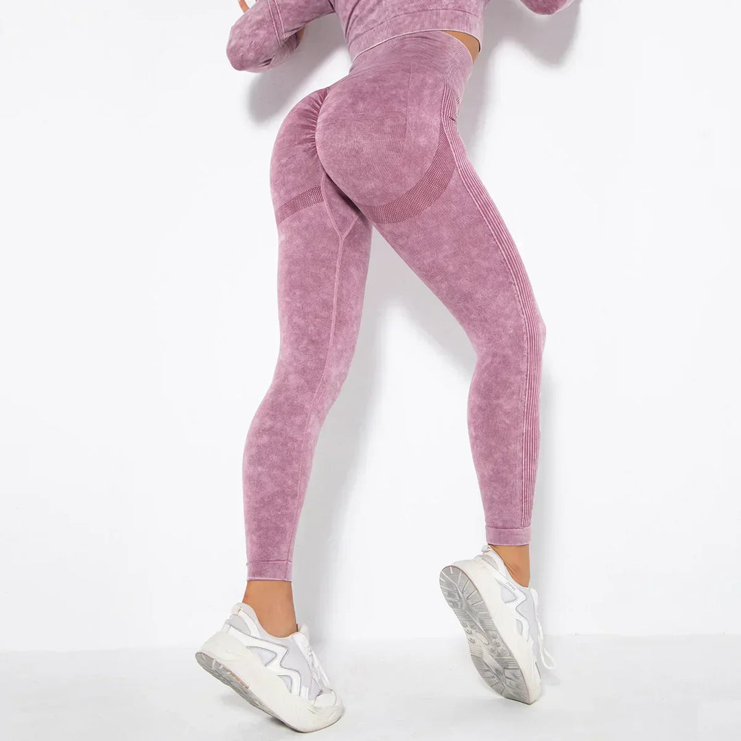 Seamless Women's Yoga Set with Cropped Top - Nova-Bordeaux Red-S-Nora Luxe