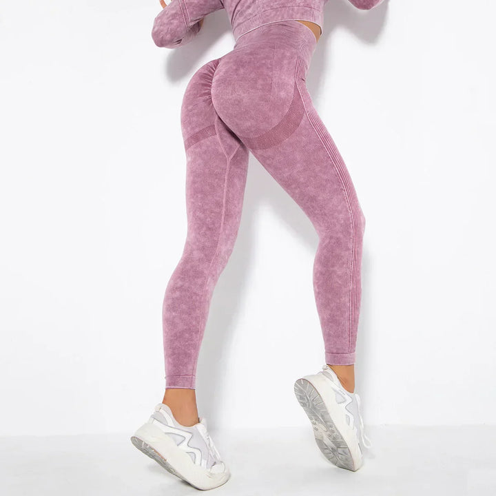 Seamless Women's Yoga Set with Cropped Top - Nova-Bordeaux Red-S-Nora Luxe