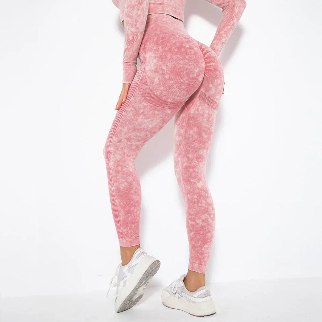 Seamless Women's Yoga Set with Cropped Top - Nova-Bordeaux Red-S-Nora Luxe