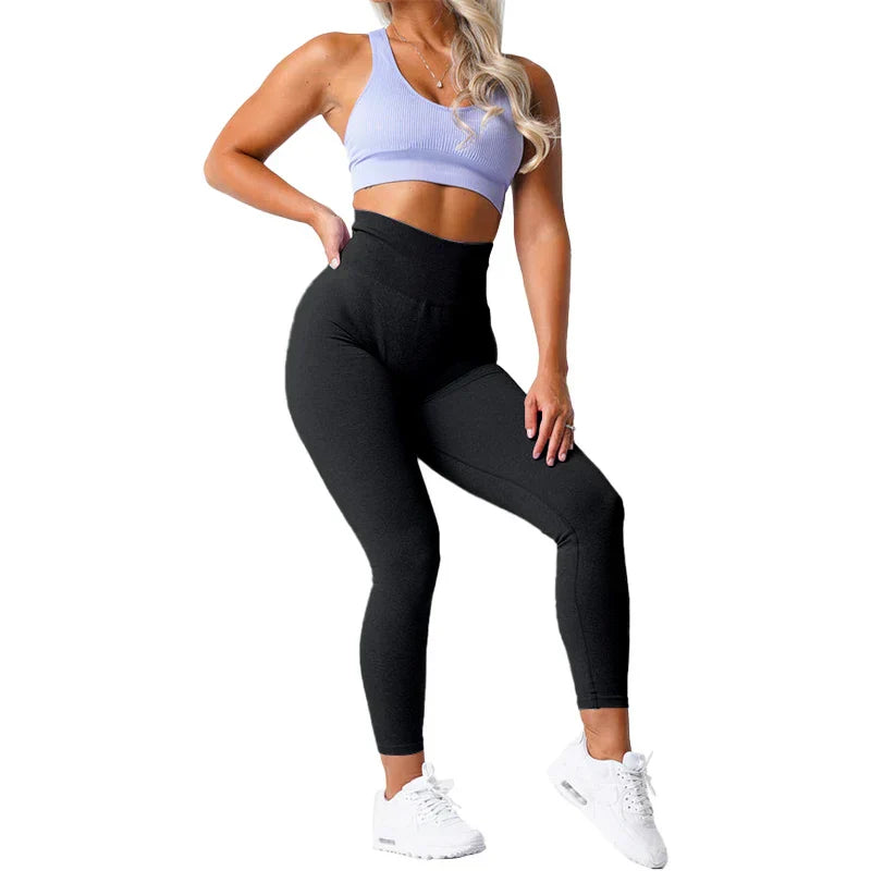 Seamless yoga leggings with stretch waistband & perfect fit – Freya-Anthracite black-XS-Nora Luxe
