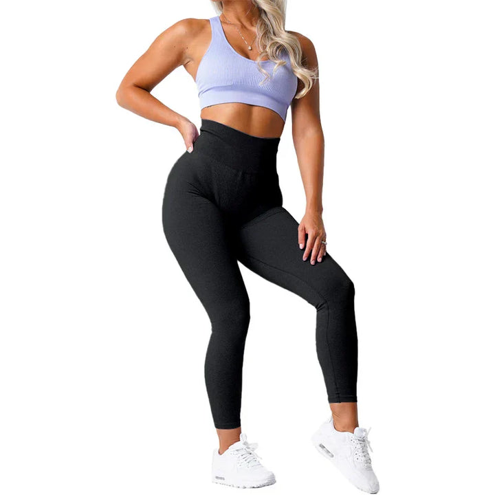 Seamless yoga leggings with stretch waistband & perfect fit – Freya-Anthracite black-XS-Nora Luxe