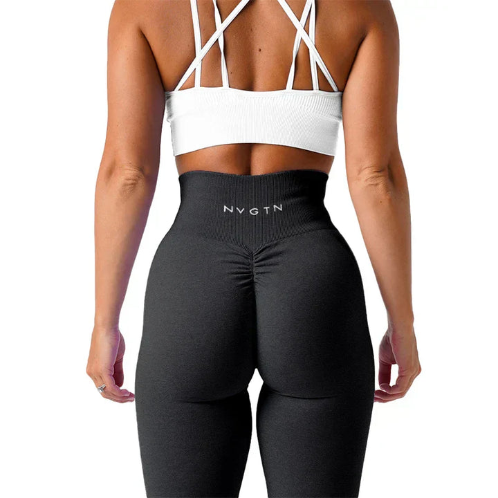 Seamless yoga leggings with stretch waistband & perfect fit – Freya-Anthracite black-XS-Nora Luxe