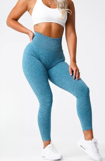 Seamless yoga leggings with stretch waistband & perfect fit – Freya-Sea blue-XS-Nora Luxe
