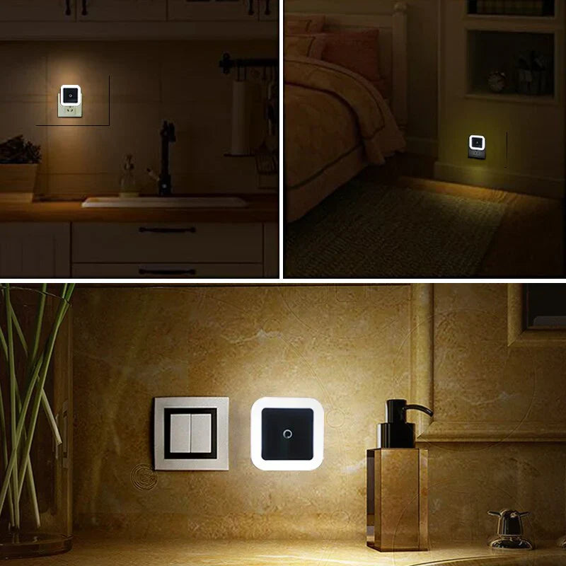 Set of 2 Children's Night Lights with Motion Sensor - GlowGuard-White-Nora Luxe