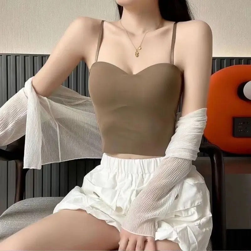 Set of 4 Breezy Tank Tops with Built-in Bandeau Bra - Tiana-S-State of Style