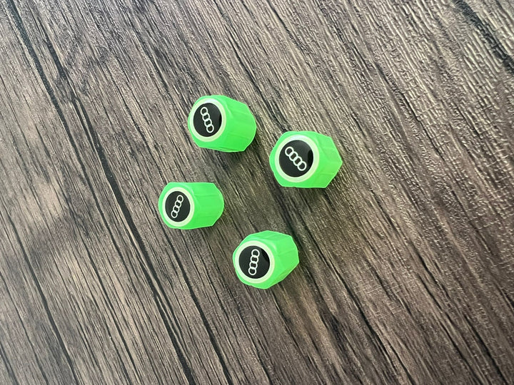 Set of 4 Glow-in-the-Dark Valve Caps with Logo – LuxaGlow-Audi-Nora Luxe