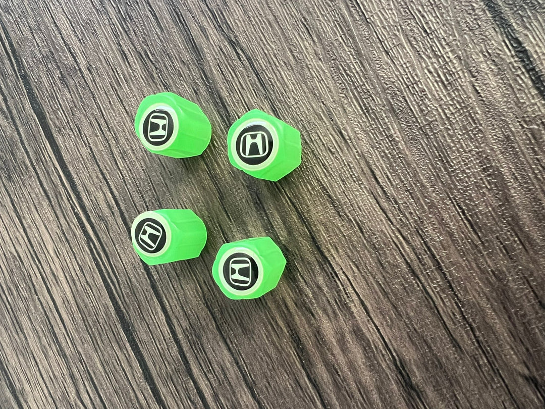 Set of 4 Glow-in-the-Dark Valve Caps with Logo – LuxaGlow-Honda-Nora Luxe