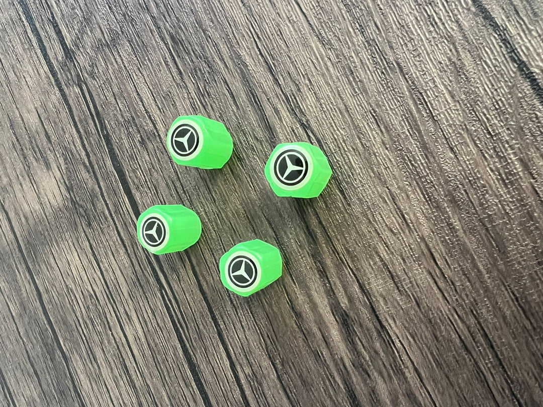 Set of 4 Glow-in-the-Dark Valve Caps with Logo – LuxaGlow-Mercedes-Nora Luxe