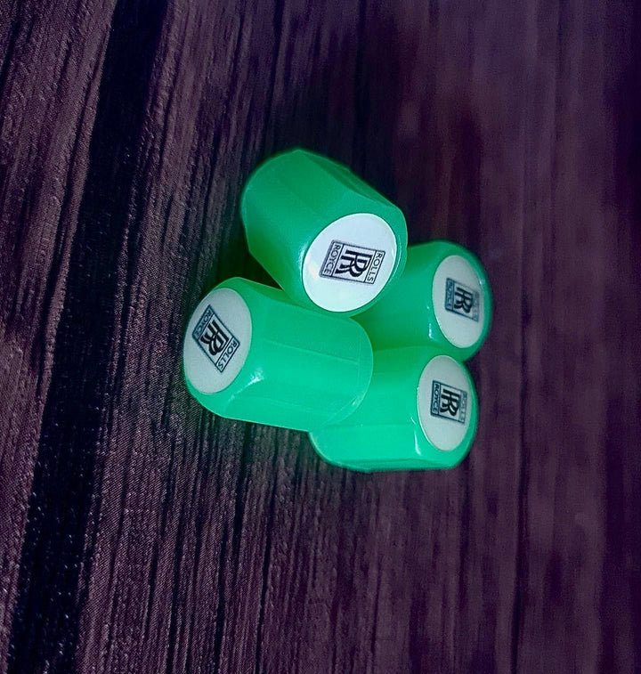 Set of 4 Glow-in-the-Dark Valve Caps with Logo – LuxaGlow-Rolls-Royce-Nora Luxe