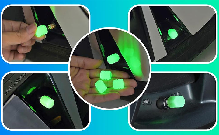 Set of 4 Glow-in-the-Dark Valve Caps with Logo – LuxaGlow-Rolls-Royce-Nora Luxe