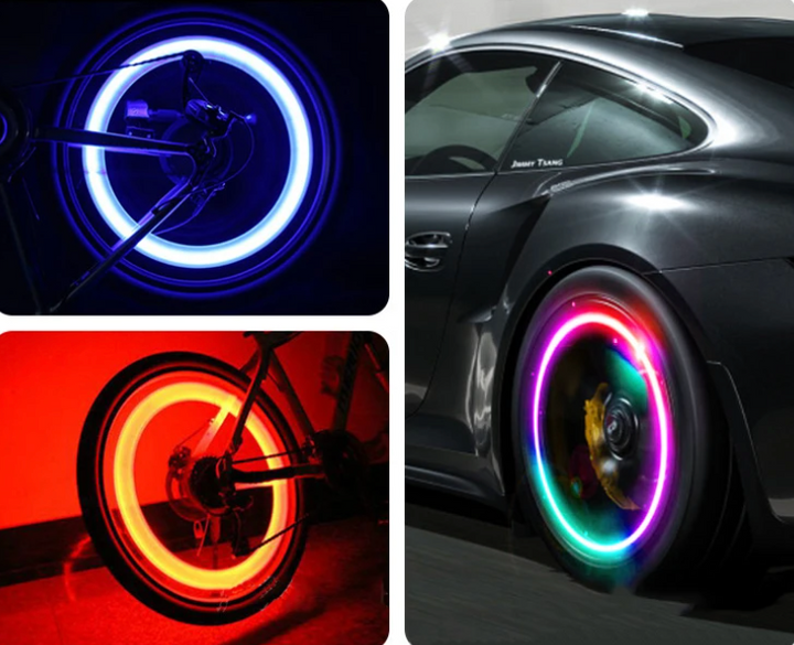 Set of 4 LED Valve Caps – GlowRims-Blue-Nora Luxe
