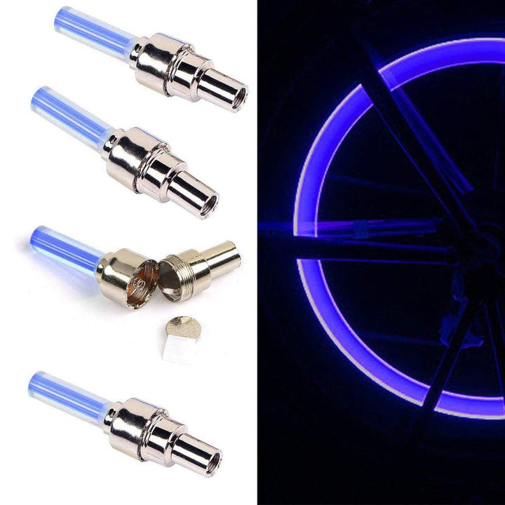 Set of 4 LED Valve Caps – GlowRims-Blue-Nora Luxe