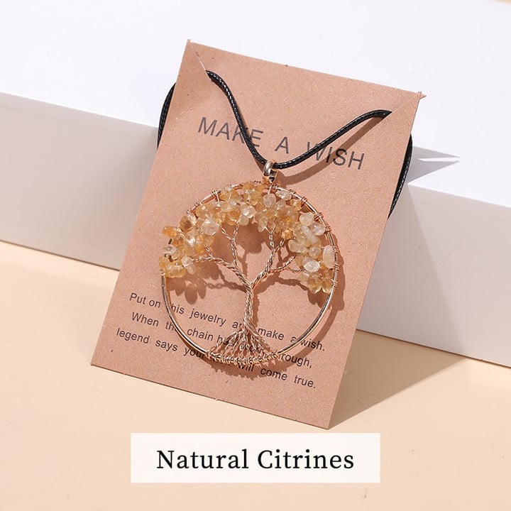 Seven Chakras Tree of Life Necklace | Spiritual Jewellery-MULTI-COLORED GOLD-Nora Luxe