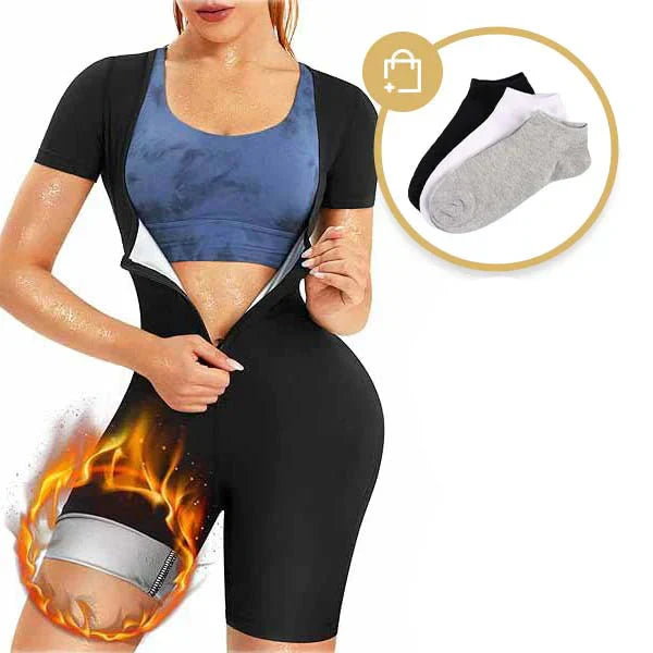 Shapewear Alina | Neoprene sauna suit for waist, belly and legs-Sauna package Alina + 3 pairs of bamboo socks-S-Nora Luxe