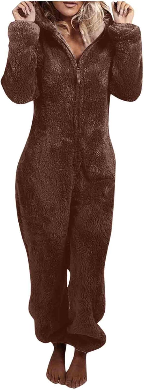 Sherpa Fuzzy Onesie with Hood - CozyCat-Coffee-S-Nora Luxe