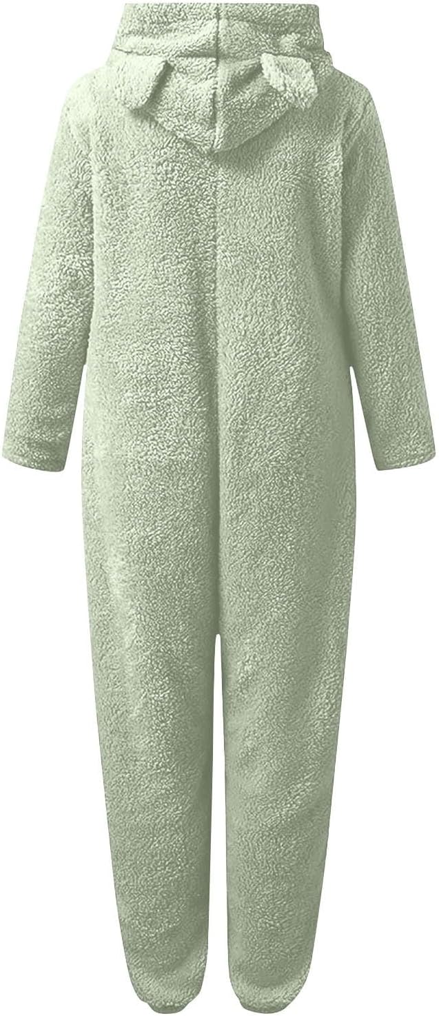 Sherpa Fuzzy Onesie with Hood - CozyCat-Olive Green-S-Nora Luxe