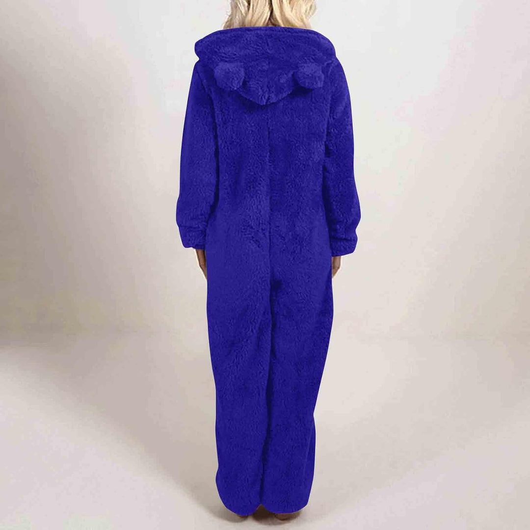 Sherpa Fuzzy Onesie with Hood - CozyCat-Olive Green-S-Nora Luxe