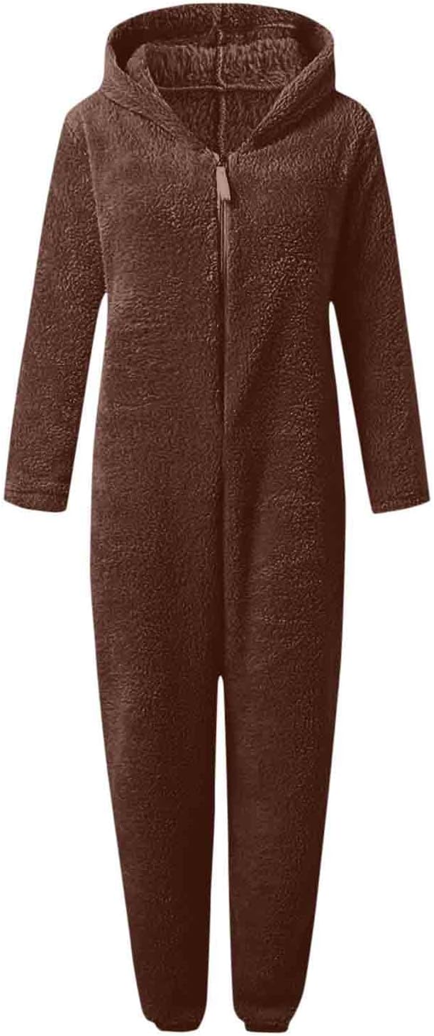 Sherpa Fuzzy Onesie with Hood - CozyCat-Olive Green-S-Nora Luxe