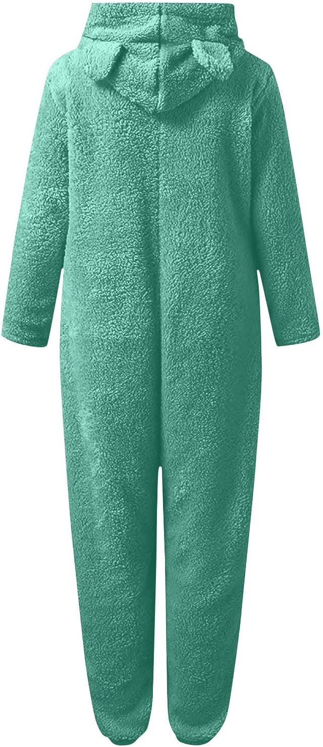 Sherpa Fuzzy Onesie with Hood - CozyCat-Olive Green-S-Nora Luxe