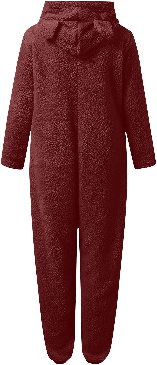 Sherpa Fuzzy Onesie with Hood - CozyCat-Olive Green-S-Nora Luxe