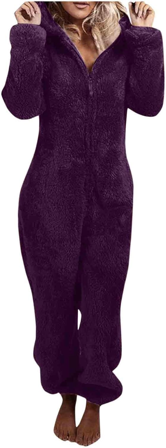 Sherpa Fuzzy Onesie with Hood - CozyCat-Purple Limited-S-Nora Luxe