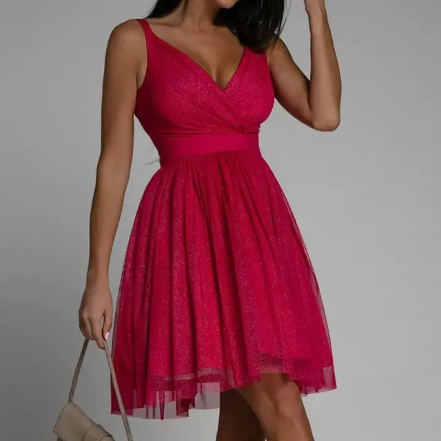 Shimmering Sequin Party Dress - Seraphina-Pink-XS-Nora Luxe