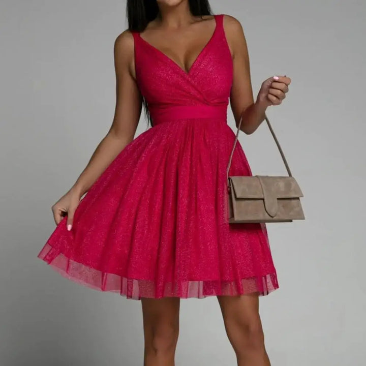 Shimmering Sequin Party Dress - Seraphina-Pink-XS-Nora Luxe