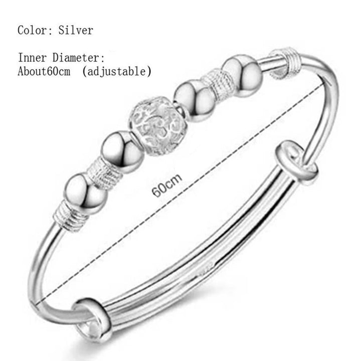 SHIMMERING SILVER LUCK BEAD BRACELET-Nora Luxe