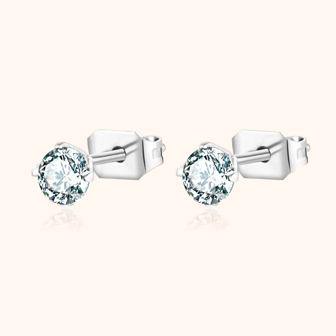 Shining Mini Earrings - Mira-Silver-0.12 in-Nora Luxe